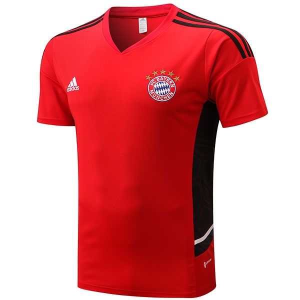 Bayern munich training jersey soccer uniform men's shirt football short sleeve sport top t-shirt red 2022-2023